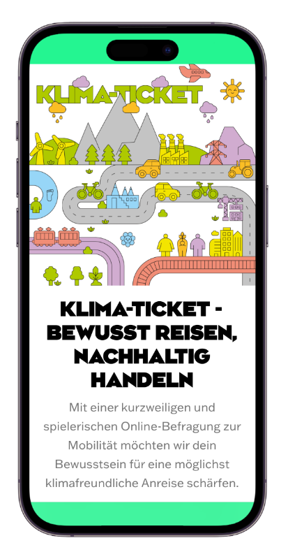 Mockup des Klima-Tickets innerhalb der App der Bundeskunsthalle